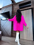 ELYNDI extended wool sweater - bright pink PRE-ORDER